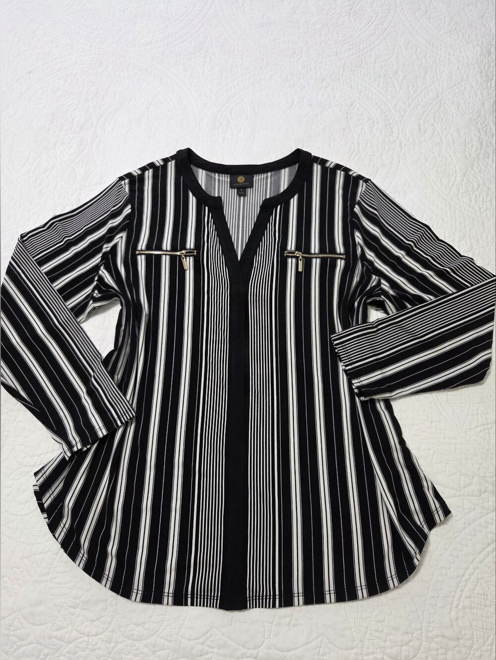 JM Collection V Neck Blouse.